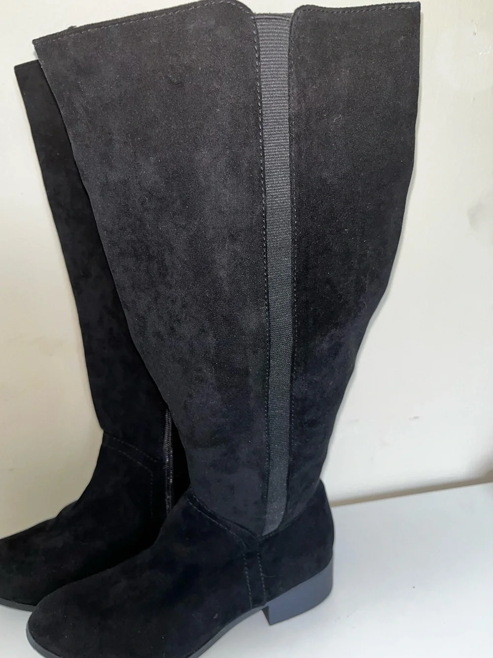 Universal Thread Black Faux Suede Riding Knee High Boots Womens 8-1/2
